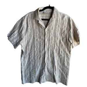 Larsson & Co Premium Men’s Woven Knit Tan Resort Cabana Button Up Shirt XL